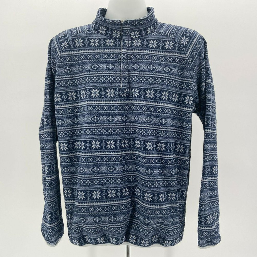 Peter Millar Warmth Blue White Snowflake 1/4 Zip L